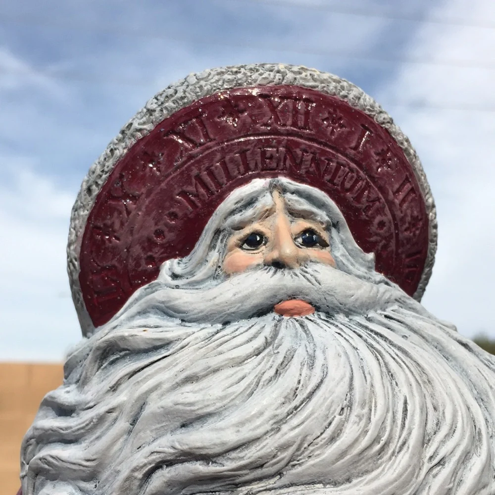 Vintage 1999 Hand-painted Ceramic Millennium Santa Claus Figure